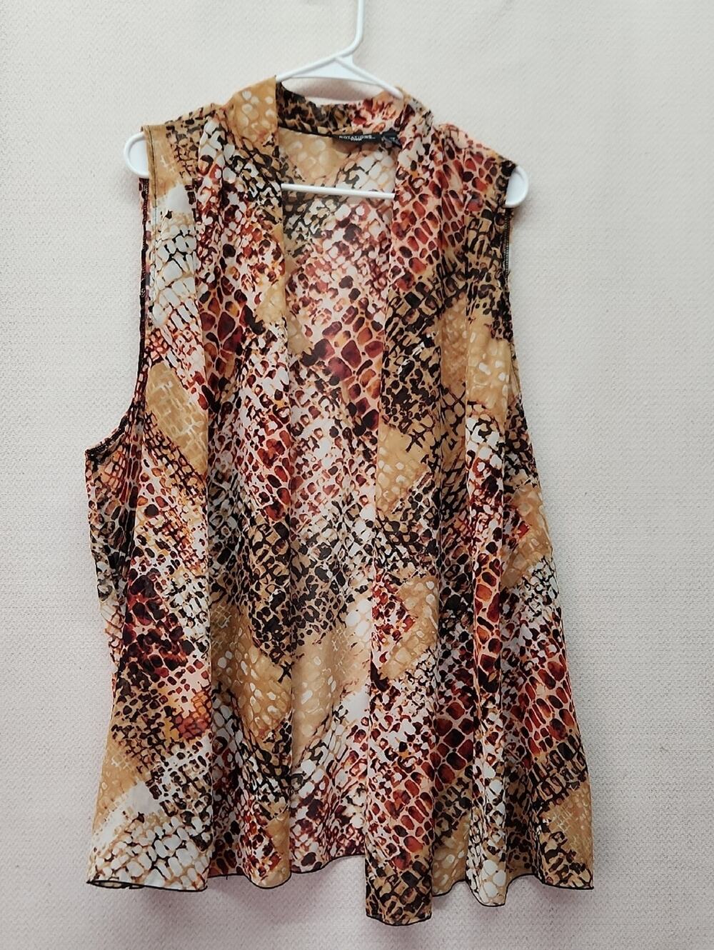 🚨2/$25 or 5/$50🚨Notations Brown Multi Snake-Print Sleeveless Camisole